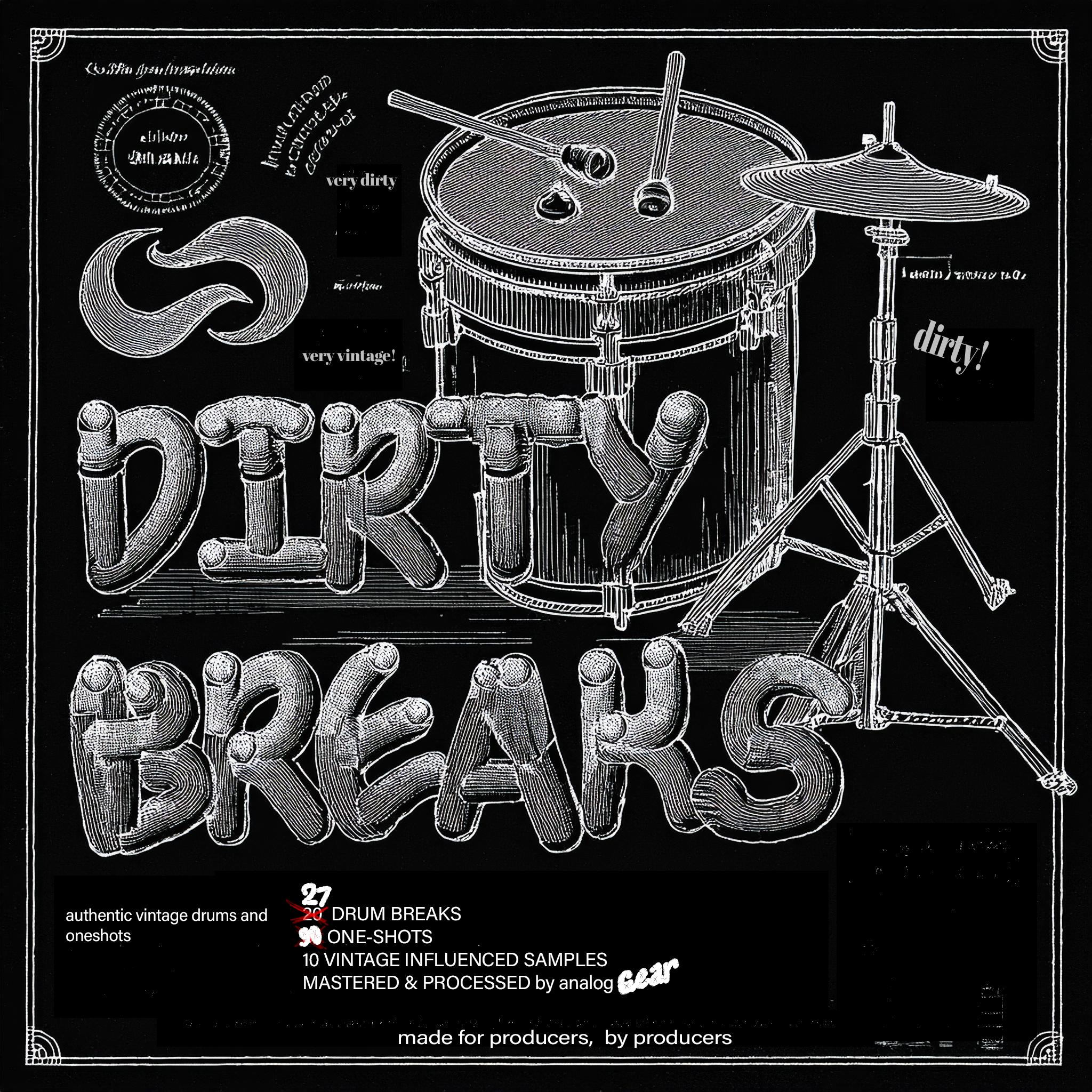 Dirty Breaks Drum Kit - Gritty drum breaks and vintage percussion samples with authentic character